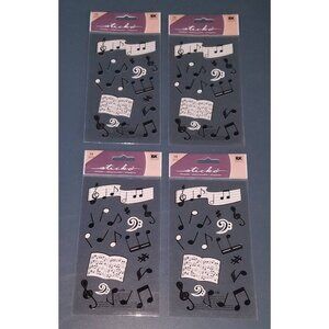 NEW 4 Pks Sticko Stickers Musical Notes Sheet Music Teacher Scrapbooking Lot
